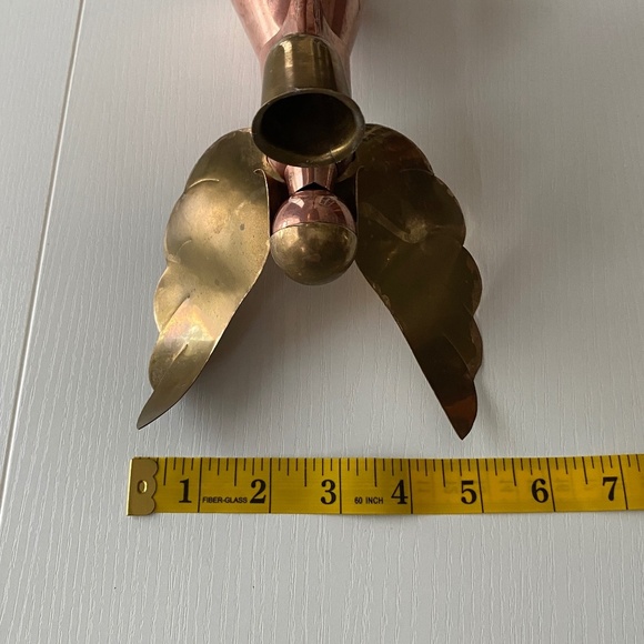 Vintage Golden Brass and Copper Angel Candle Holder O/S - Picture 14 of 14
